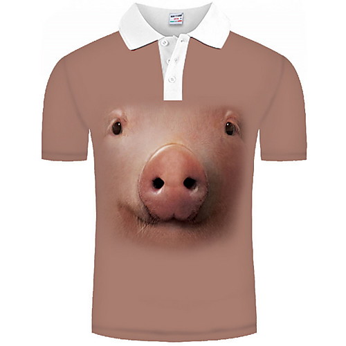

Men's Graphic Print Polo Daily Brown