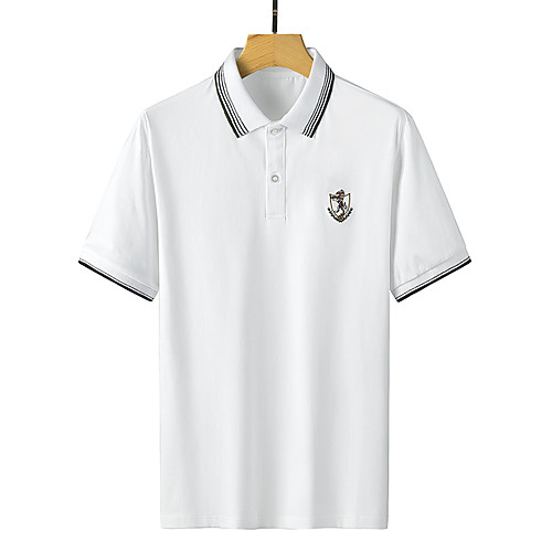 

Men's Solid Colored Embroidered Polo Business Basic Daily Work White / Blue