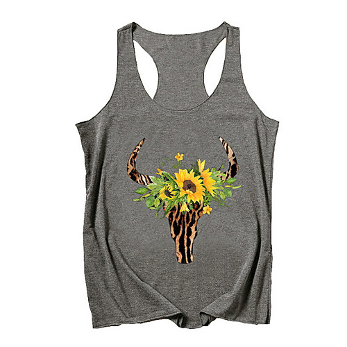

Women's Floral T-shirt Daily Black / Light gray / Dark Gray