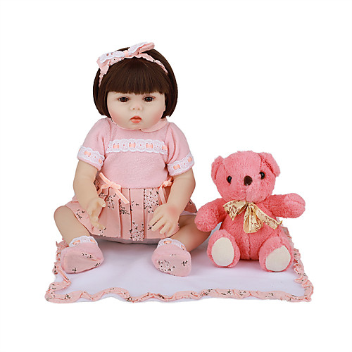 

FeelWind 18 inch Reborn Doll Baby & Toddler Toy Reborn Toddler Doll Baby Girl Gift Cute Lovely Parent-Child Interaction Tipped and Sealed Nails Full Body Silicone with Clothes and Accessories for