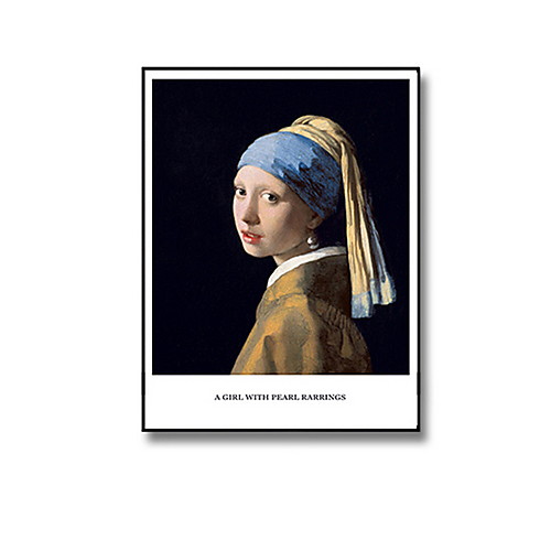 

Vermeer Wall Art Canvas Painting Girl with Pearl Earrings Oil Painting Print Wall Poster Decoration Abstract Decorative Painting