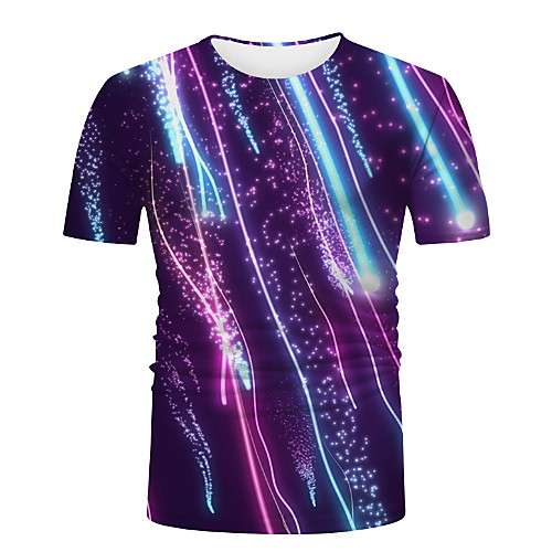 

Men's Graphic 3D Print Print T-shirt Daily Purple