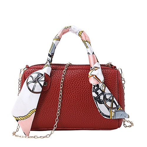 

Women's PU Crossbody Bag Solid Color Wine / Black / Blushing Pink