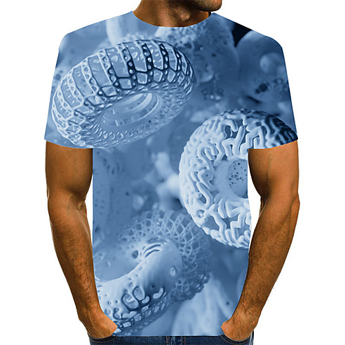 

Men's Graphic Print T-shirt Street chic Exaggerated Daily Going out Rainbow