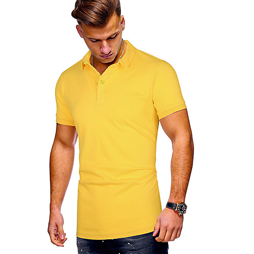 

Men's Solid Colored Black Patchwork Polo Business Basic Daily Work White / Black / Purple / Red / Yellow / Orange / Green / Royal Blue