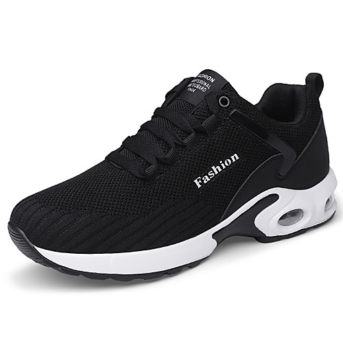 

Men's Trainers Athletic Shoes Sporty Casual Athletic Daily Running Shoes Fitness & Cross Training Shoes Tissage Volant Breathable Shock Absorbing Wear Proof Black Spring Summer