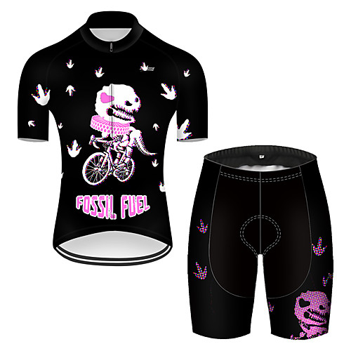 

21Grams Men's Short Sleeve Cycling Jersey with Shorts Black / Red Bike Breathable Sports Patterned Mountain Bike MTB Road Bike Cycling Clothing Apparel / Stretchy