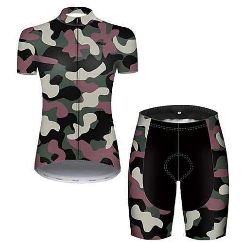 

21Grams Women's Short Sleeve Cycling Jersey with Shorts Camouflage Camo / Camouflage Bike Breathable Sports Patterned Mountain Bike MTB Road Bike Cycling Clothing Apparel / Stretchy