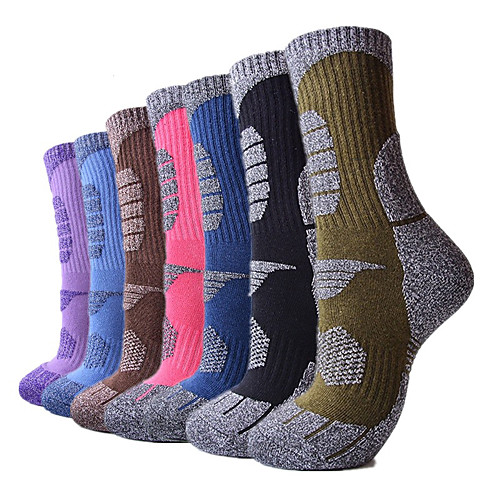 

R-BAO Athletic Sports Socks 1 Pair Cushion Women's Men's Socks Moisture Wicking Breathable Comfortable Running Active Training Jogging Sports Color Block Fashion Cotton Black Purple Red / Stretchy
