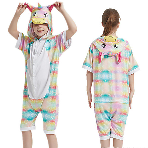 

Kid's Kigurumi Pajamas Unicorn Onesie Pajamas Silk Fabric Rainbow Cosplay For Boys and Girls Animal Sleepwear Cartoon Festival / Holiday Costumes / Leotard / Onesie