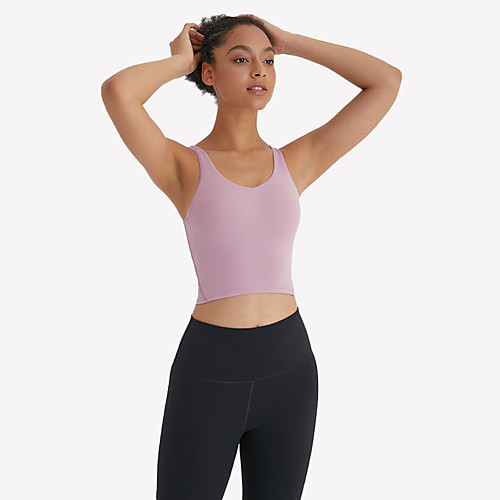 

Women's Padded Bra Medium Support Removable Pad Wireless Fashion White Black Pink Gray Elastane Yoga Running Fitness Top Sport Activewear Breathable Comfort Quick Dry Stretchy