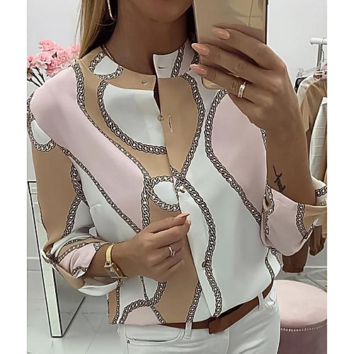 

Women's Geometric Blouse Daily Blushing Pink