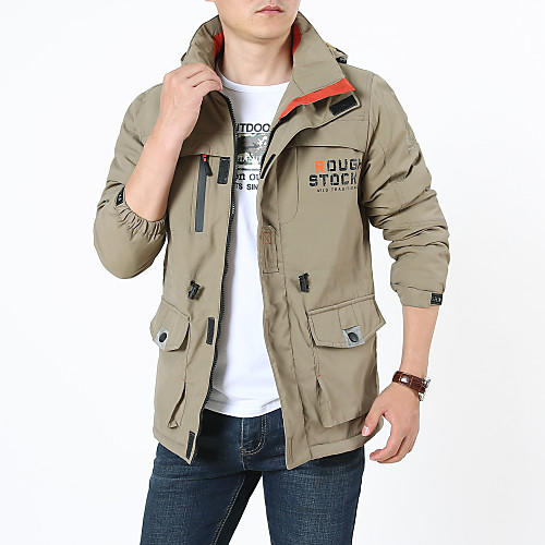 

Men's Hiking Jacket Hiking Fleece Jacket Outdoor Waterproof Windproof Multi-Pocket Winter Jacket Ski / Snowboard Army Green / Khaki / Dark Blue