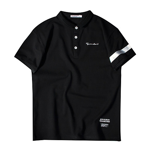 

Men's Graphic Letter Embroidered Polo Basic Daily White / Black / Gray