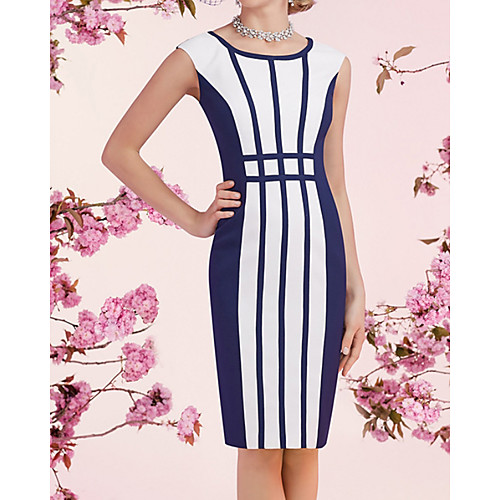 

Two Piece Sheath / Column Mother of the Bride Dress Elegant Jewel Neck Knee Length Satin 3/4 Length Sleeve with Pattern / Print 2020