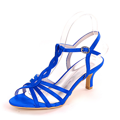 

Women's Wedding Shoes Kitten Heel Open Toe Minimalism Wedding Party & Evening Satin Solid Colored Summer White Black Purple