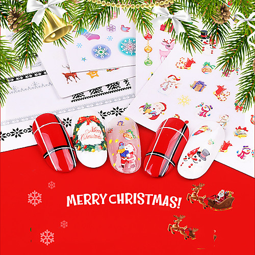 

1 pcs Full Nail Stickers Santa Suits / Christmas Tree nail art Manicure Pedicure Ergonomic Design / Creative Fashion / Cute Party / Evening / Daily