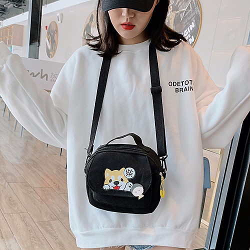 

Women's Zipper Canvas Crossbody Bag Animal White / Black / Yellow