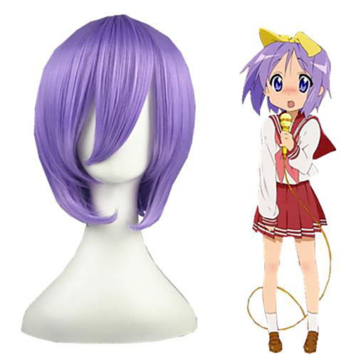 

Cosplay Wig Hiiragi Tsukasa Lucky Star Straight Cosplay Pixie Cut Wig Short Purple Synthetic Hair 14 inch Women's Anime Cosplay Best Quality Purple