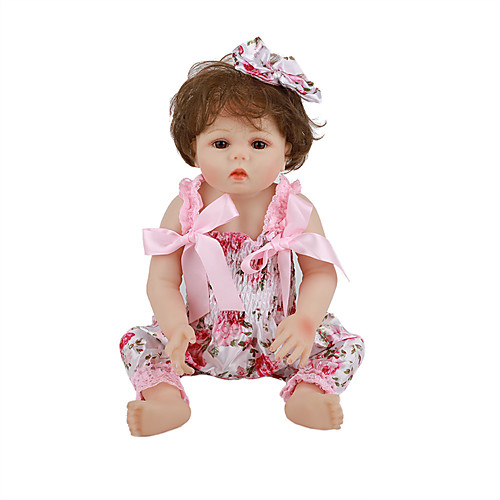 

FeelWind 18 inch Reborn Doll Baby & Toddler Toy Reborn Toddler Doll Baby Girl Gift Cute Lovely Parent-Child Interaction Tipped and Sealed Nails Full Body Silicone LV039 with Clothes and Accessories