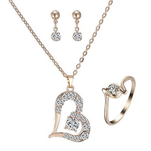 

Women's Jewelry Set Stylish Elegant Imitation Diamond Earrings Jewelry Gold For Festival