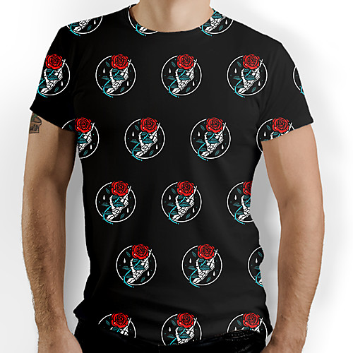 

Men's Graphic Skull Print T-shirt Daily Black