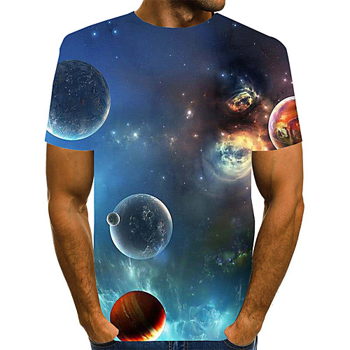 

Men's Graphic Print T-shirt Street chic Exaggerated Daily Going out Rainbow