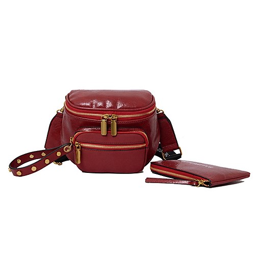 

Women's Zipper PU Crossbody Bag Solid Color Black / Red / Dark Red
