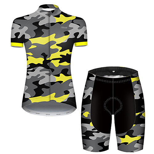 

21Grams Women's Short Sleeve Cycling Jersey with Shorts Camouflage Camo / Camouflage Bike Breathable Sports Patterned Mountain Bike MTB Road Bike Cycling Clothing Apparel / Stretchy