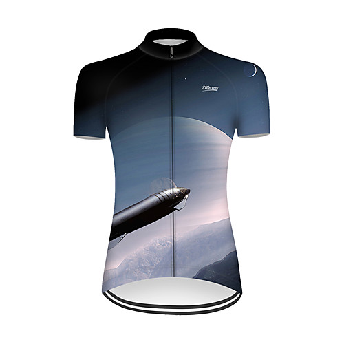 

21Grams Women's Short Sleeve Cycling Jersey Nylon Polyester Blue / White 3D Gradient Rocket Bike Jersey Top Mountain Bike MTB Road Bike Cycling Breathable Quick Dry Ultraviolet Resistant Sports