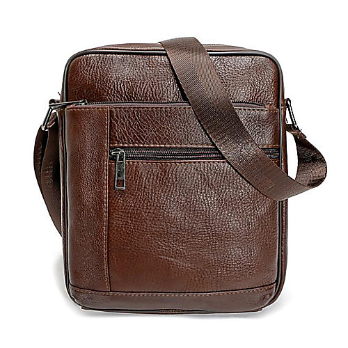 

Men's Bags Genuine Leather Crossbody Bag Zipper Solid Color Casual Daily Office Leather Bag 2021 MessengerBag Black Brown