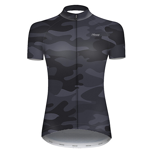 

21Grams Women's Short Sleeve Cycling Jersey Nylon Black Patchwork Camo / Camouflage Bike Jersey Top Mountain Bike MTB Road Bike Cycling Breathable Quick Dry Sports Clothing Apparel / Micro-elastic