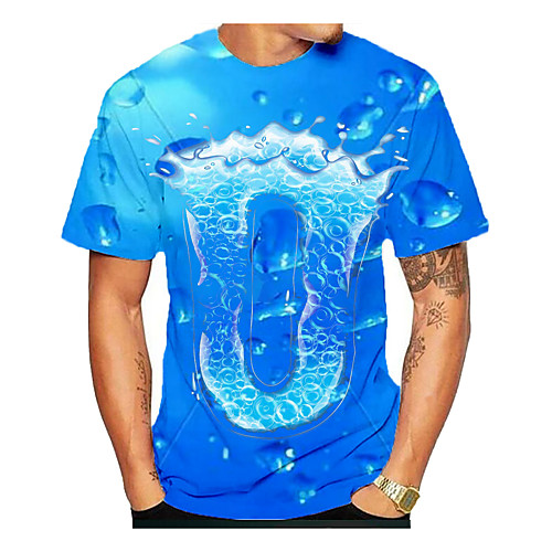 

Men's Graphic Beer Print T-shirt Daily Blue