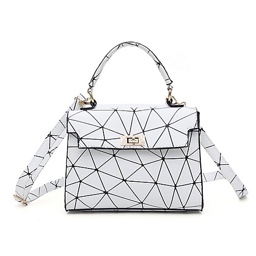 

Women's Zipper PU Crossbody Bag White / Black