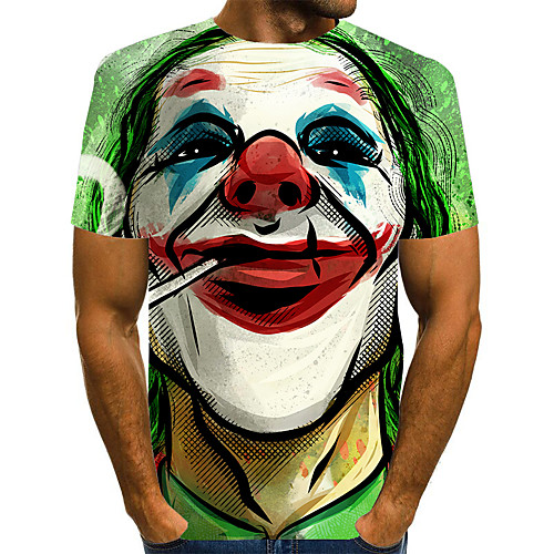 

Men's Graphic Print T-shirt Street chic Exaggerated Daily Going out Rainbow