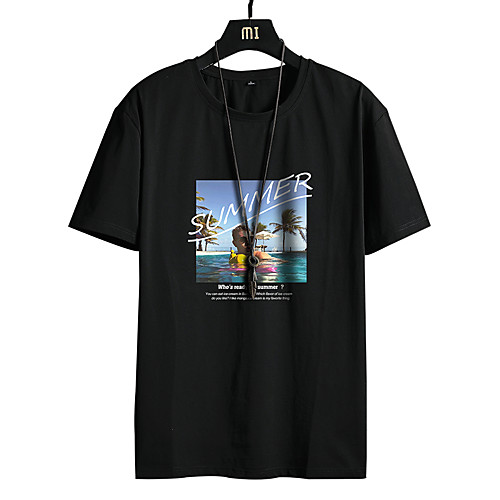 

Men's Graphic T-shirt Daily Weekend White / Black / Blue / Yellow / Gray