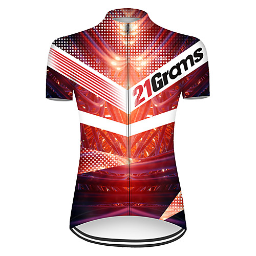 

21Grams Women's Short Sleeve Cycling Jersey Nylon BlueYellow Stripes Gradient 3D Bike Jersey Top Mountain Bike MTB Road Bike Cycling Breathable Quick Dry Sports Clothing Apparel / Micro-elastic