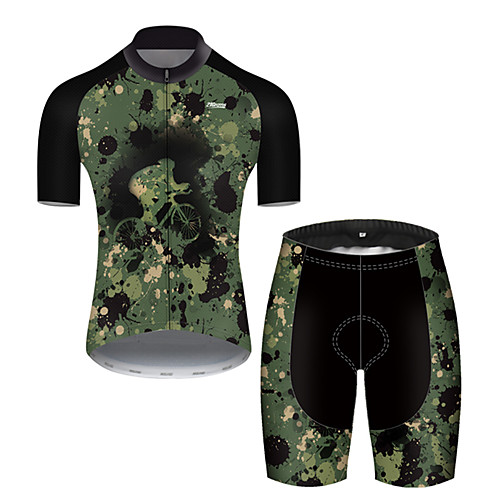 

21Grams Men's Short Sleeve Cycling Jersey with Shorts Camouflage Camo / Camouflage Bike Breathable Sports Patterned Mountain Bike MTB Road Bike Cycling Clothing Apparel / Stretchy