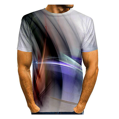 

Men's Galaxy Graphic Space Print T-shirt Basic Daily Gray