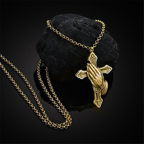 

Pendant Necklace Retro Cross Fashion Copper Gold Silver 55 cm Necklace Jewelry 1pc For Street Festival