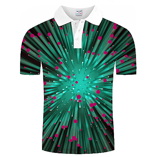

Men's Graphic 3D Print Print Polo Daily Green