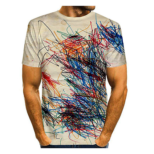 

Men's Graphic 3D Print Print T-shirt Basic Daily Beige