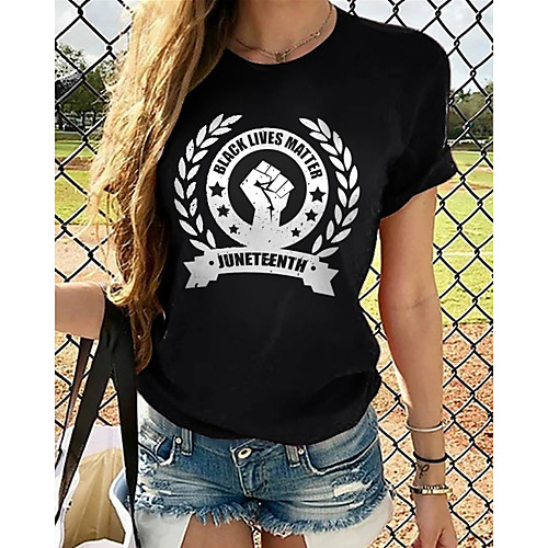 

Women's Tops Graphic 3D Print T-shirt - Print Round Neck Basic Daily Spring Summer Rainbow XS S M L XL 2XL 3XL 4XL 5XL 6XL