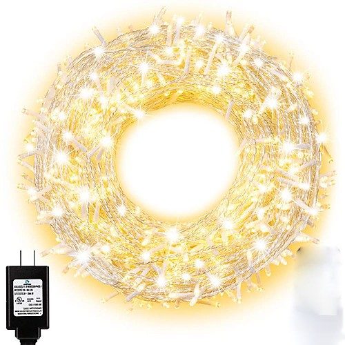 

15m String Lights 100 LEDs Dip Led 1 13Keys Remote Controller 1 set Warm White Natural White Halloween Christmas Waterproof Decorative Christmas Wedding Decoration 110-240 V