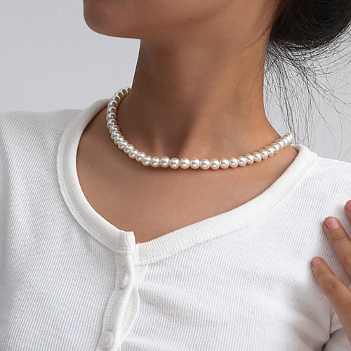 

Women's Necklace Elegant Fashion Imitation Pearl White 52 cm Necklace Jewelry For Party Evening Masquerade Beach