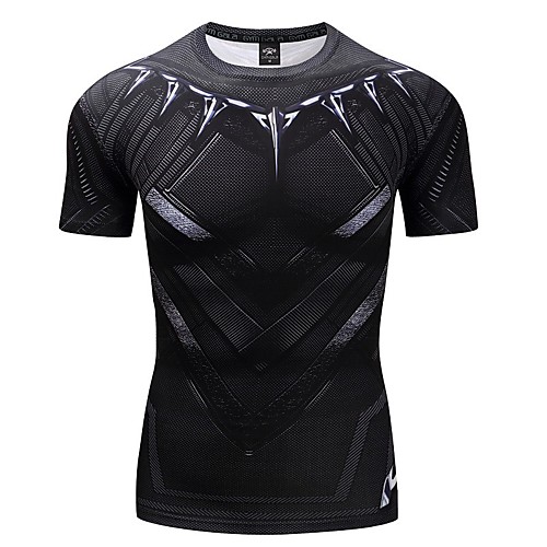 

Men's T shirt Graphic 3D Print Short Sleeve Daily Tops Active Punk & Gothic Black