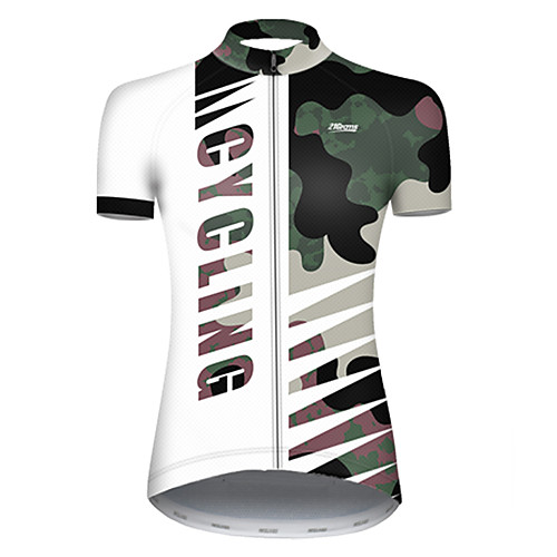 

21Grams Women's Short Sleeve Cycling Jersey Nylon Polyester Camouflage Patchwork Camo / Camouflage Bike Jersey Top Mountain Bike MTB Road Bike Cycling Breathable Quick Dry Ultraviolet Resistant Sports