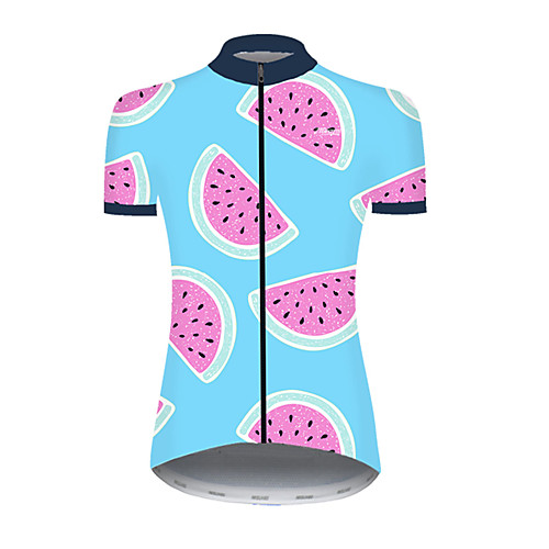 

21Grams Women's Short Sleeve Cycling Jersey Nylon RedBlue Pineapple Fruit Bike Jersey Top Mountain Bike MTB Road Bike Cycling Quick Dry Breathable Sports Clothing Apparel / Micro-elastic