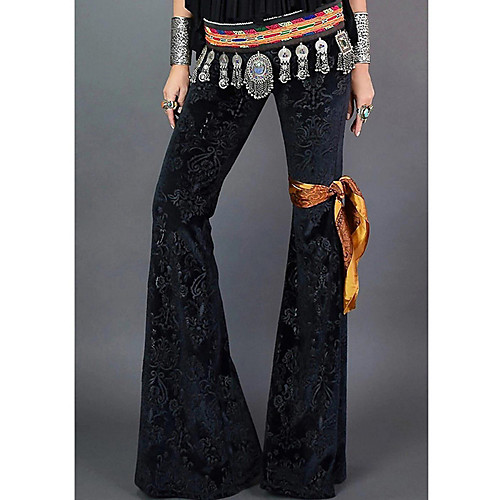 

Women's Basic Daily Bootcut Pants - Print Black Khaki S / M / L