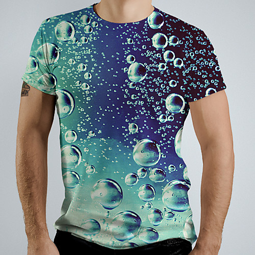 

Men's Graphic Print T-shirt Basic Daily Blue